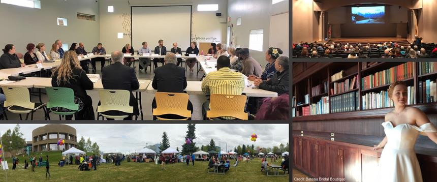 Photo collage of Anchorage Public Library meeting rooms